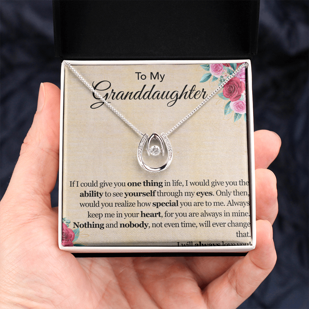 Forever in My Heart: Granddaughter's Embrace Necklace